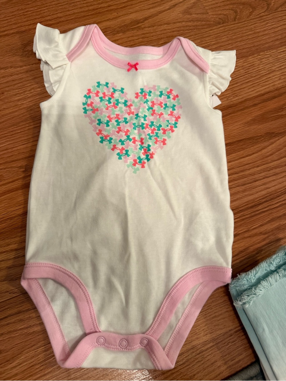 Under Armour White Bodysuit with Pink Trim and Multicolor Heart